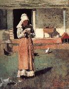 Winslow Homer Sick chicken Germany oil painting artist